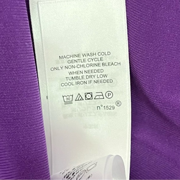 NWT Lauren Ralph Lauren Cowl Neck Cap Sleeve Knee Length Dress Purple Size 14 - Picture 9 of 9